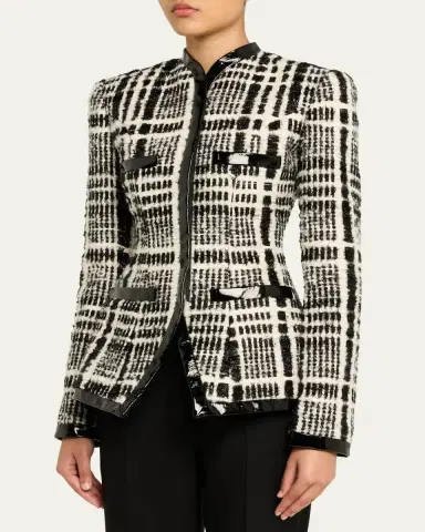 LaQuan Smith Check Tweed Single-Breasted Tailored Jacket | Thumbnail 4 LaQuan Smith Check Tweed Single-Breasted Tailored Jacket | Thumbnail 4