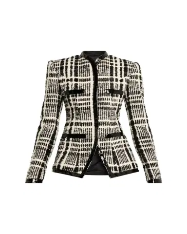 LaQuan Smith Check Tweed Single-Breasted Tailored Jacket | Thumbnail 1 LaQuan Smith Check Tweed Single-Breasted Tailored Jacket | Thumbnail 1