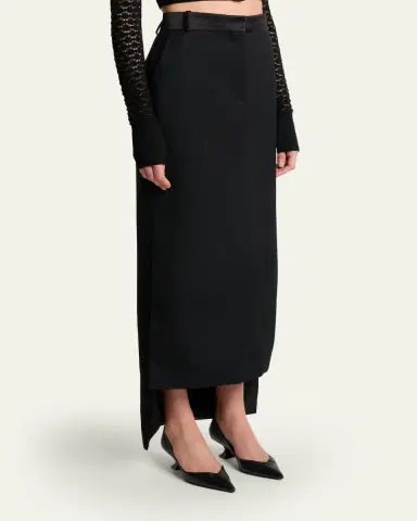 Lanvin Tailored Wool High-Low Skirt | Thumbnail 4 Lanvin Tailored Wool High-Low Skirt | Thumbnail 4