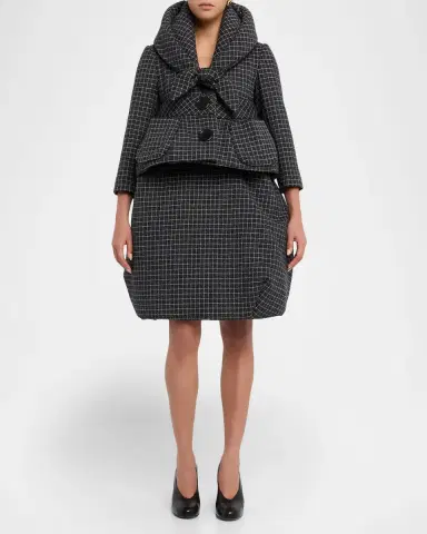Marc Jacobs Runway Windowpane Check Padded Bubble Skirt | Thumbnail 6 Marc Jacobs Runway Windowpane Check Padded Bubble Skirt | Thumbnail 6
