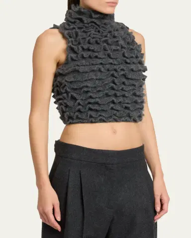 Alaïa Tiered Ruffle Knit Blouse | Thumbnail 4 Alaïa Tiered Ruffle Knit Blouse | Thumbnail 4