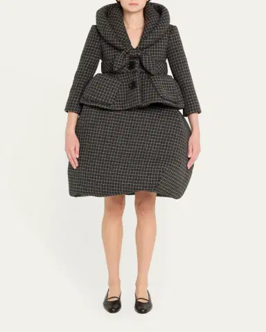 Marc Jacobs Runway Check Wool Padded Crop Hooded Jacket | Thumbnail 2 Marc Jacobs Runway Check Wool Padded Crop Hooded Jacket | Thumbnail 2