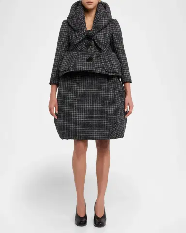 Marc Jacobs Runway Check Wool Padded Crop Hooded Jacket | Thumbnail 6 Marc Jacobs Runway Check Wool Padded Crop Hooded Jacket | Thumbnail 6