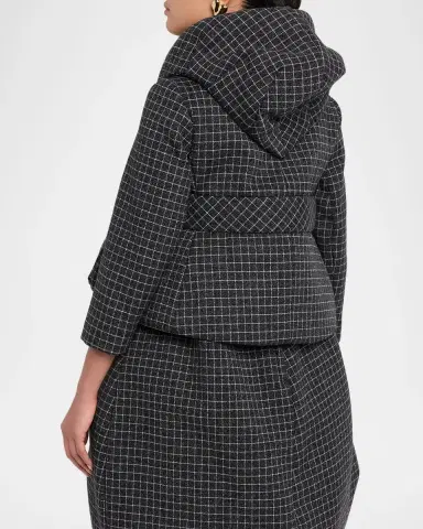 Marc Jacobs Runway Check Wool Padded Crop Hooded Jacket | Thumbnail 7 Marc Jacobs Runway Check Wool Padded Crop Hooded Jacket | Thumbnail 7
