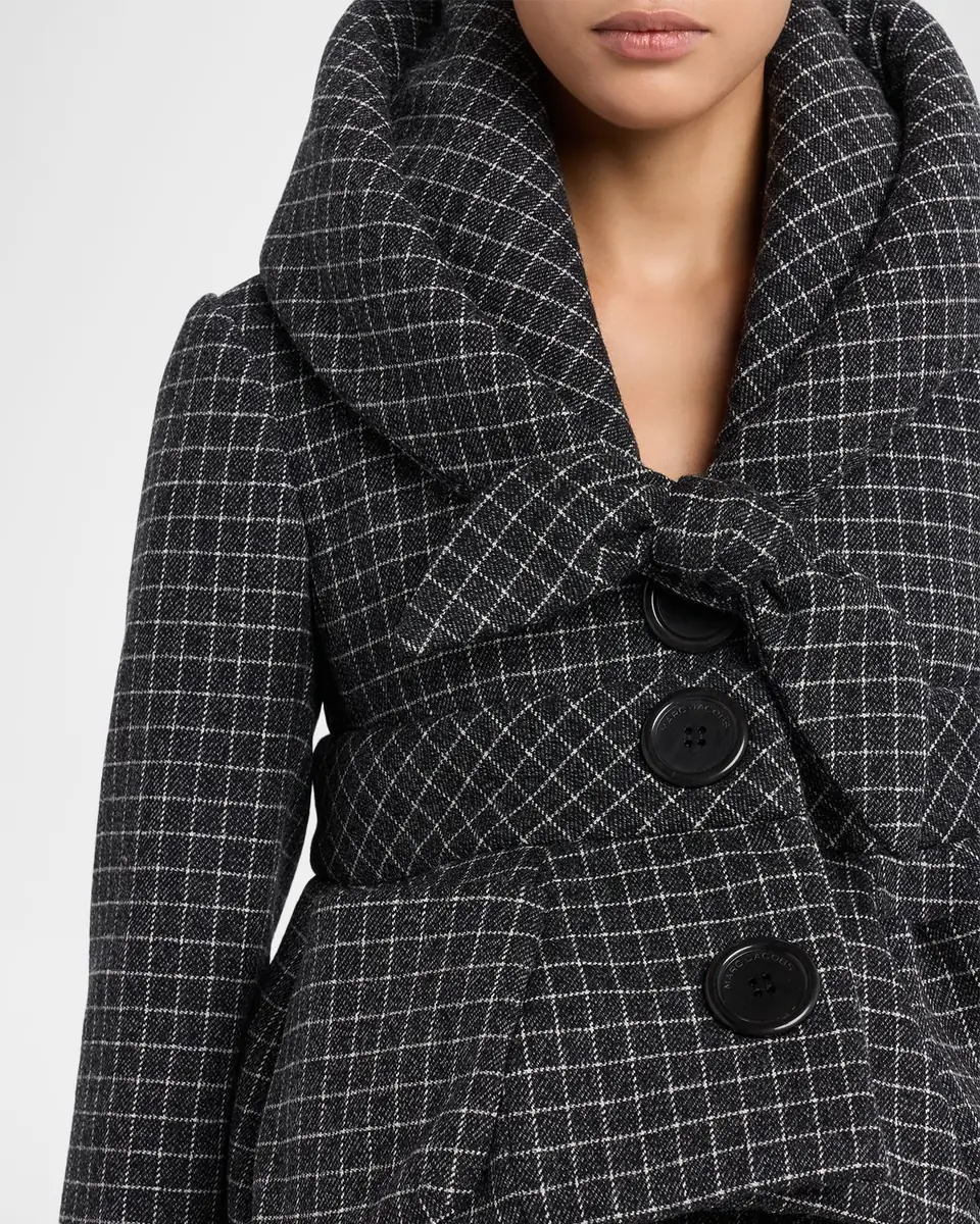 Marc Jacobs Runway Check Wool Padded Crop Hooded Jacket | Thumbnail 9 Marc Jacobs Runway Check Wool Padded Crop Hooded Jacket | Thumbnail 9