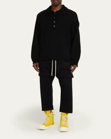 DRKSHDW RICK OWENS Men's Cargo Sneaks Denim High-Top Sneakers | Thumbnail 3 DRKSHDW RICK OWENS Men's Cargo Sneaks Denim High-Top Sneakers | Thumbnail 3