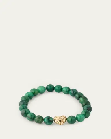 Sydney Evan 14K Puffy Icon Wallpaper Heart on Green Bead Bracelet | Thumbnail 4 Sydney Evan 14K Puffy Icon Wallpaper Heart on Green Bead Bracelet | Thumbnail 4