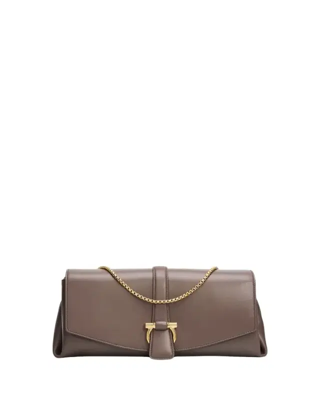Gancini Flap Leather Shoulder Bag Gancini Flap Leather Shoulder Bag