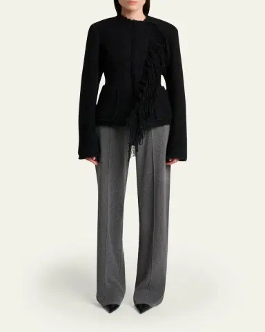 Lanvin Fringed Collarless Boucle Jacket | Thumbnail 2 Lanvin Fringed Collarless Boucle Jacket | Thumbnail 2