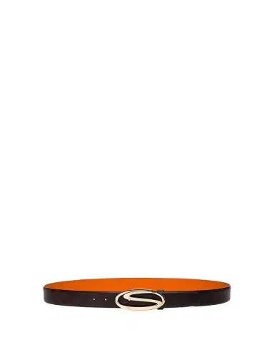 Santoni Men's Oval S-Logo Cuttable Leather Belt | Thumbnail 1 Santoni Men's Oval S-Logo Cuttable Leather Belt | Thumbnail 1