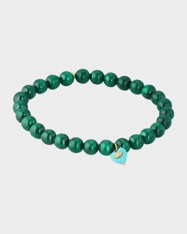 Sydney Evan 14K Diamond Marquise Turquoise Heart on Malachite Bracelet | Thumbnail 7 Sydney Evan 14K Diamond Marquise Turquoise Heart on Malachite Bracelet | Thumbnail 7