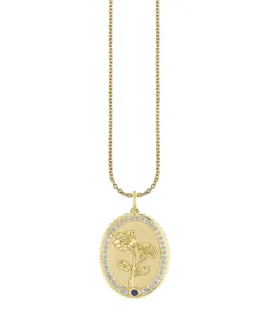 Sydney Evan 14K Gold Diamond Birth Flower Charm Necklace, September | Thumbnail 1 Sydney Evan 14K Gold Diamond Birth Flower Charm Necklace, September | Thumbnail 1