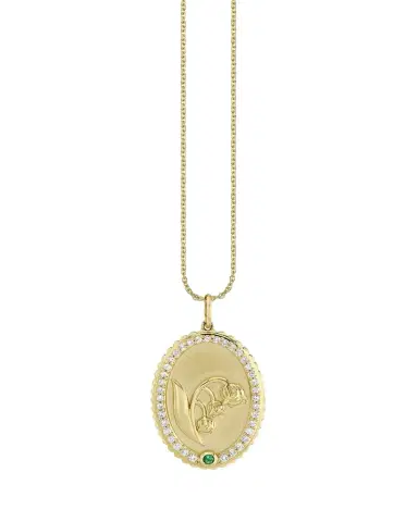 Sydney Evan 14K Gold Diamond Birth Flower Charm Necklace, May | Thumbnail 1 Sydney Evan 14K Gold Diamond Birth Flower Charm Necklace, May | Thumbnail 1