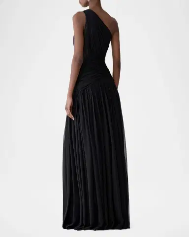 Carolina Herrera Gathered Silk One-Shoulder Slit Gown | Thumbnail 6 Carolina Herrera Gathered Silk One-Shoulder Slit Gown | Thumbnail 6