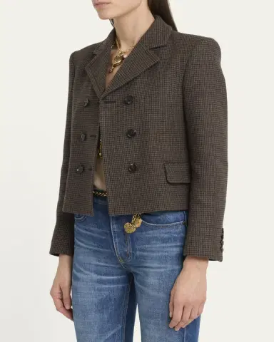 Chloé Houndstooth Wool Top Coat | Thumbnail 4 Chloé Houndstooth Wool Top Coat | Thumbnail 4