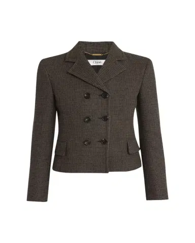Chloé Houndstooth Wool Top Coat | Thumbnail 1 Chloé Houndstooth Wool Top Coat | Thumbnail 1
