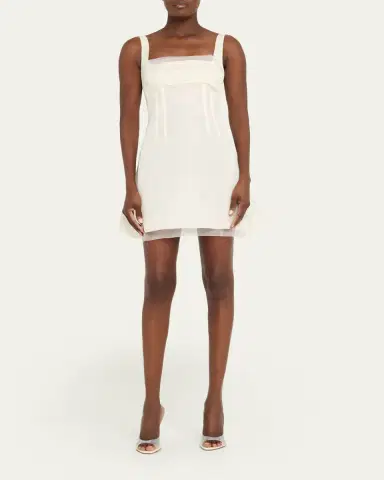 McQueen Square-Neck Ruffle Kickback Mini Corset Dress | Thumbnail 2 McQueen Square-Neck Ruffle Kickback Mini Corset Dress | Thumbnail 2