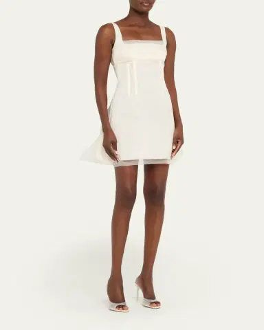 McQueen Square-Neck Ruffle Kickback Mini Corset Dress | Thumbnail 4 McQueen Square-Neck Ruffle Kickback Mini Corset Dress | Thumbnail 4