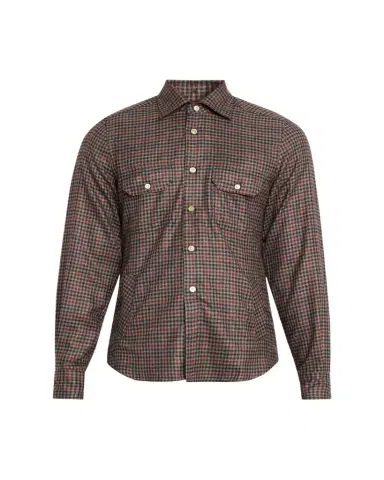 Kiton Men's Cotton Check Double-Pocket Button-Down Shirt | Thumbnail 1 Kiton Men's Cotton Check Double-Pocket Button-Down Shirt | Thumbnail 1