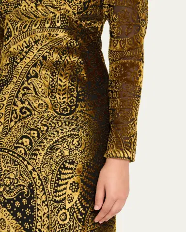 Etro Paisley Velvet Burnout Empire-Waist Maxi Dress | Thumbnail 5 Etro Paisley Velvet Burnout Empire-Waist Maxi Dress | Thumbnail 5