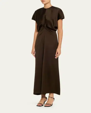 Toteme Slouch Waist Satin Maxi Dress | Thumbnail 4 Toteme Slouch Waist Satin Maxi Dress | Thumbnail 4