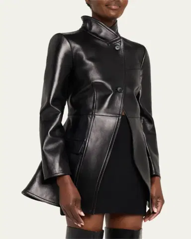 McQueen Leather Single-Breasted Cutaway Jacket | Thumbnail 4 McQueen Leather Single-Breasted Cutaway Jacket | Thumbnail 4