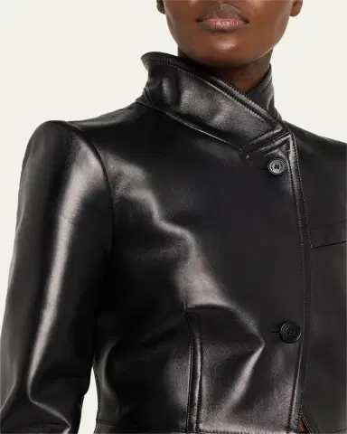McQueen Leather Single-Breasted Cutaway Jacket | Thumbnail 5 McQueen Leather Single-Breasted Cutaway Jacket | Thumbnail 5