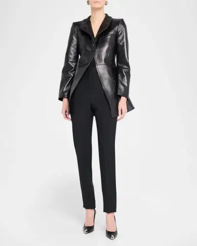 McQueen Leather Single-Breasted Cutaway Jacket | Thumbnail 6 McQueen Leather Single-Breasted Cutaway Jacket | Thumbnail 6
