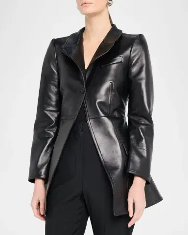 McQueen Leather Single-Breasted Cutaway Jacket | Thumbnail 8 McQueen Leather Single-Breasted Cutaway Jacket | Thumbnail 8