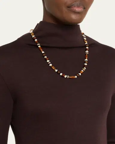 Ben-Amun Long Beaded Necklace, Brown | Thumbnail 2 Ben-Amun Long Beaded Necklace, Brown | Thumbnail 2