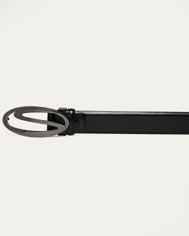 Santoni Men's Oval S-Logo Cuttable Leather Belt | Thumbnail 2 Santoni Men's Oval S-Logo Cuttable Leather Belt | Thumbnail 2