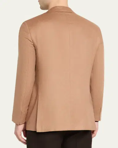 Kiton Men's Camel Cashmere Single-Breasted Blazer | Thumbnail 3 Kiton Men's Camel Cashmere Single-Breasted Blazer | Thumbnail 3