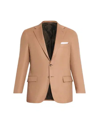 Kiton Men's Camel Cashmere Single-Breasted Blazer | Thumbnail 1 Kiton Men's Camel Cashmere Single-Breasted Blazer | Thumbnail 1