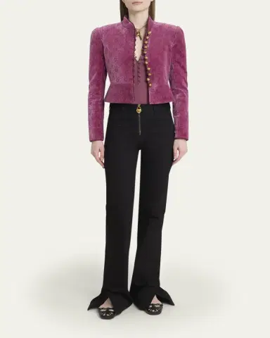 Chloé Floral Velvet Top Coat | Thumbnail 2 Chloé Floral Velvet Top Coat | Thumbnail 2