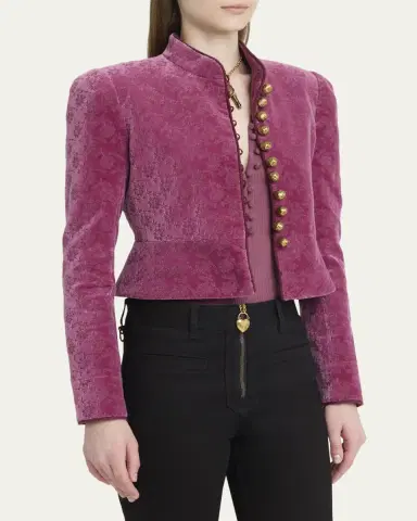 Chloé Floral Velvet Top Coat | Thumbnail 4 Chloé Floral Velvet Top Coat | Thumbnail 4