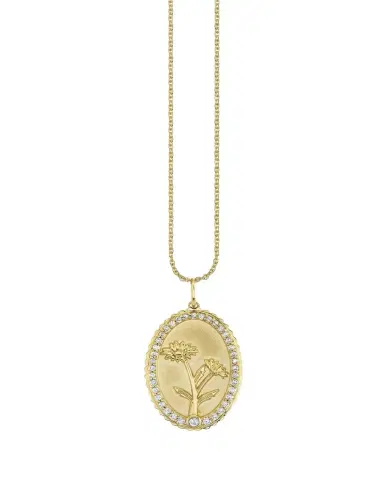 Sydney Evan 14K Gold Diamond Birth Flower Charm Necklace, April | Thumbnail 1 Sydney Evan 14K Gold Diamond Birth Flower Charm Necklace, April | Thumbnail 1