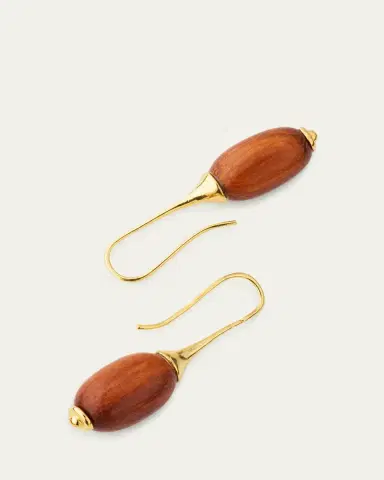 Ben-Amun Wooden Drop Earrings | Thumbnail 4 Ben-Amun Wooden Drop Earrings | Thumbnail 4