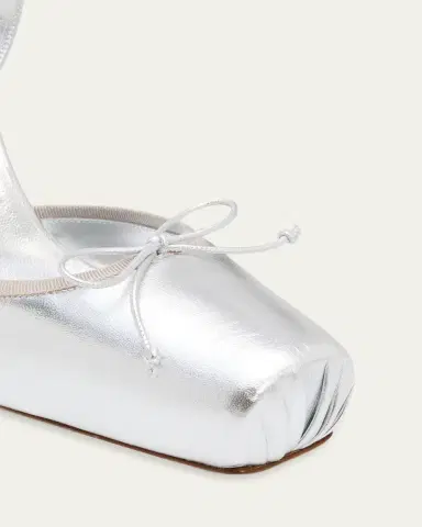 Christian Louboutin 100mm Cassia Lace-Up Metallic Leather Ballet Pumps | Thumbnail 5 Christian Louboutin 100mm Cassia Lace-Up Metallic Leather Ballet Pumps | Thumbnail 5
