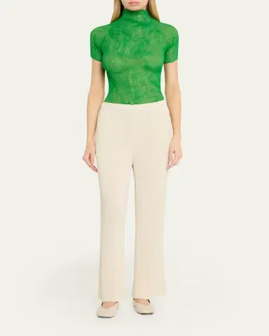 Issey Miyake Twisted Chiffon Plisse Mock-Neck Top | Thumbnail 2 Issey Miyake Twisted Chiffon Plisse Mock-Neck Top | Thumbnail 2