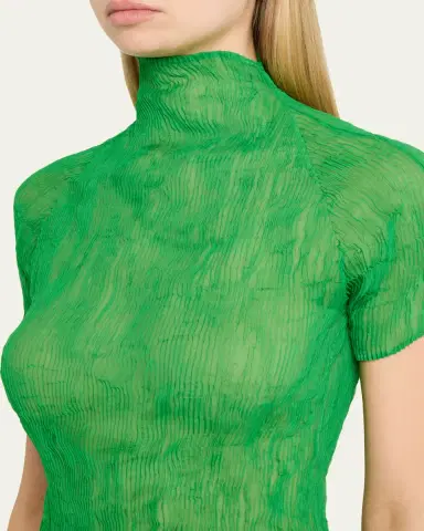 Issey Miyake Twisted Chiffon Plisse Mock-Neck Top | Thumbnail 5 Issey Miyake Twisted Chiffon Plisse Mock-Neck Top | Thumbnail 5