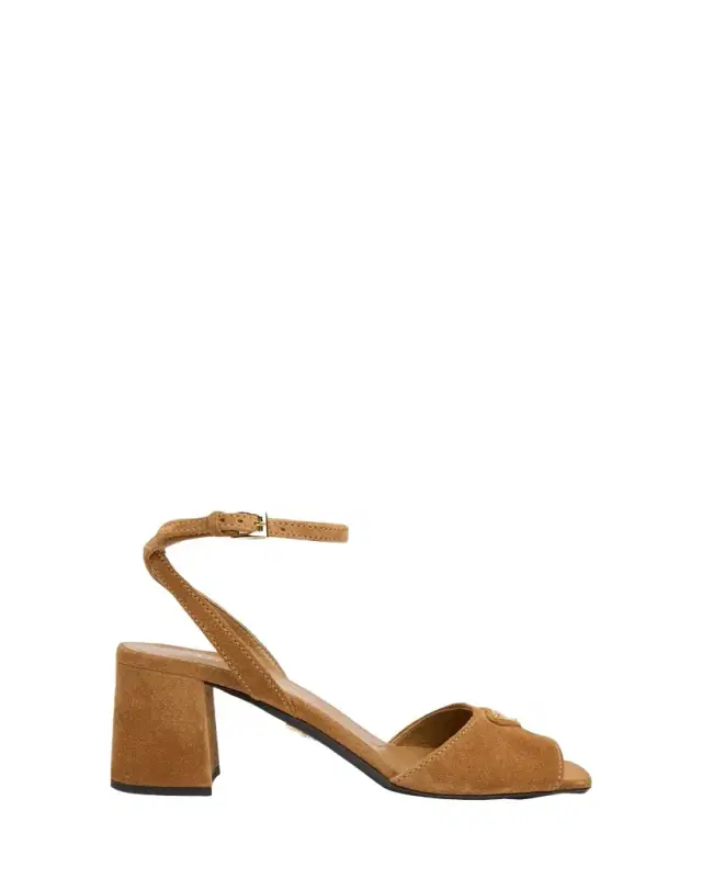 65mm Triangle Logo Suede Block-Heel Sandals 65mm Triangle Logo Suede Block-Heel Sandals