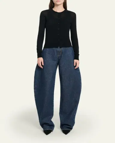 Alaïa Double Layered Wool Crewneck Cardigan | Thumbnail 2 Alaïa Double Layered Wool Crewneck Cardigan | Thumbnail 2