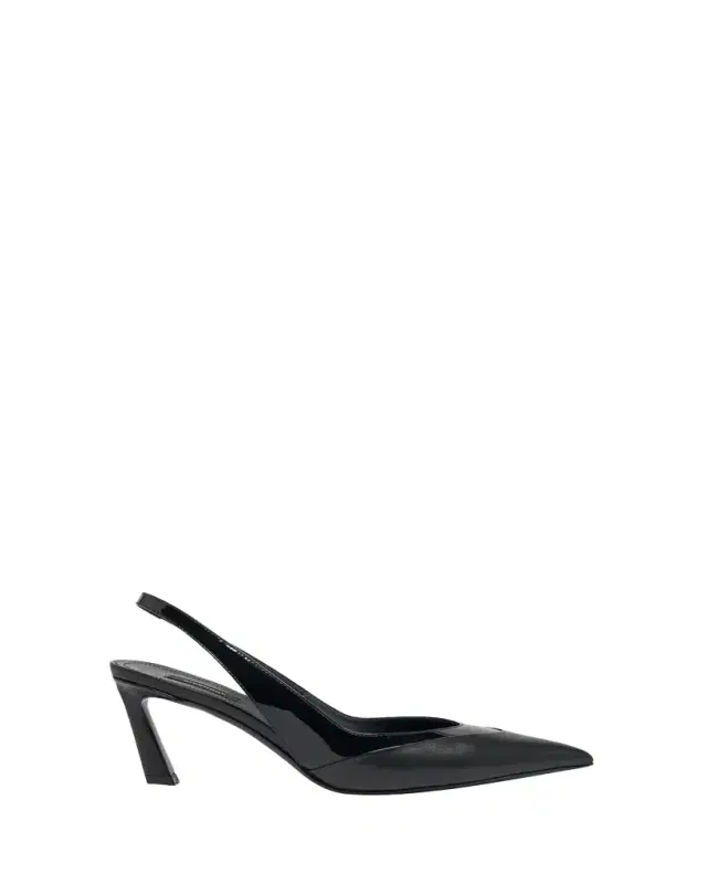 Spiky Mixed Leather Slingback Pumps Spiky Mixed Leather Slingback Pumps