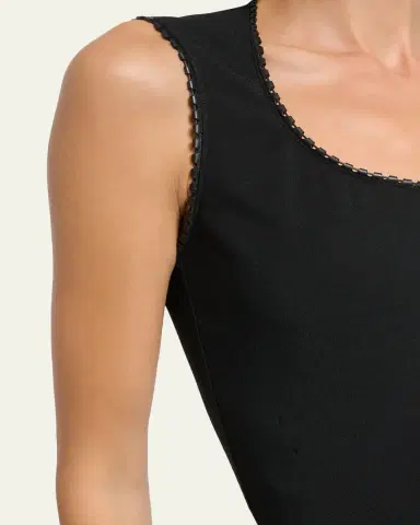 Alaïa Leather Braided Sleeveless Tiered Midi Dress | Thumbnail 5 Alaïa Leather Braided Sleeveless Tiered Midi Dress | Thumbnail 5