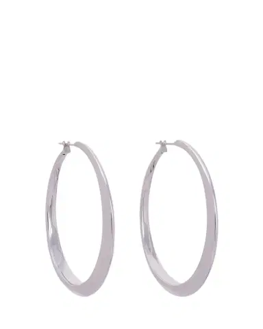 SIDNEY GARBER 18K White Gold Oval Hoop Earrings | Thumbnail 1 SIDNEY GARBER 18K White Gold Oval Hoop Earrings | Thumbnail 1
