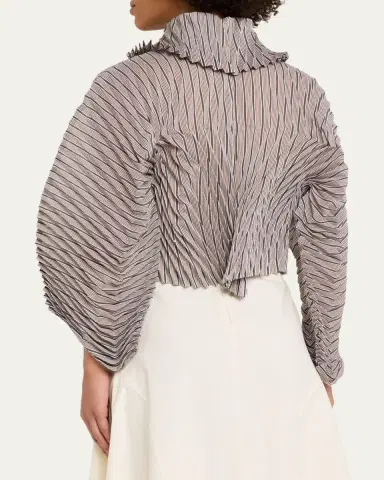 Issey Miyake Stripes Sculpted Crop Jacket | Thumbnail 3 Issey Miyake Stripes Sculpted Crop Jacket | Thumbnail 3