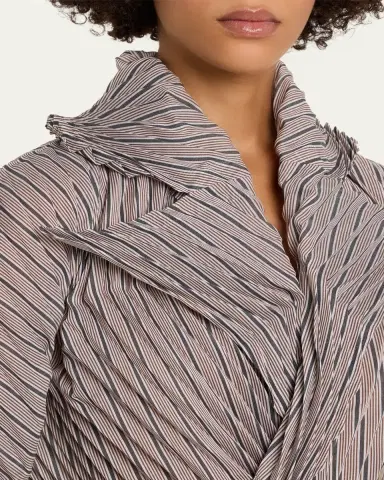 Issey Miyake Stripes Sculpted Crop Jacket | Thumbnail 5 Issey Miyake Stripes Sculpted Crop Jacket | Thumbnail 5