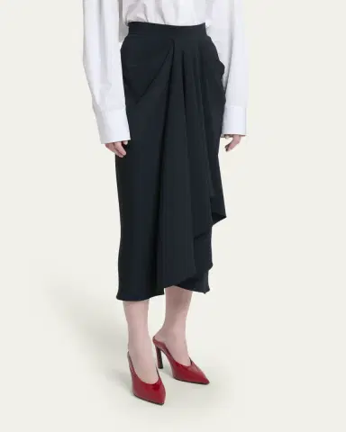 Givenchy Draped Front Midi Skirt | Thumbnail 4 Givenchy Draped Front Midi Skirt | Thumbnail 4