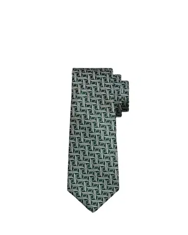 Kiton Men's Abstract Geometric Silk Jacquard 7-Fold Tie | Thumbnail 1 Kiton Men's Abstract Geometric Silk Jacquard 7-Fold Tie | Thumbnail 1