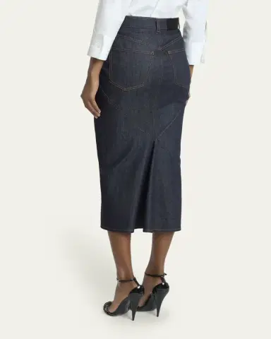 Givenchy Denim Kick-Pleat Midi Skirt | Thumbnail 3 Givenchy Denim Kick-Pleat Midi Skirt | Thumbnail 3